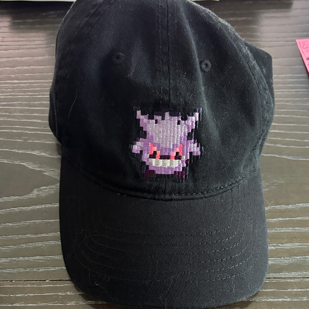 Pokemon Black Cap with Purple Pixel Character Gengar